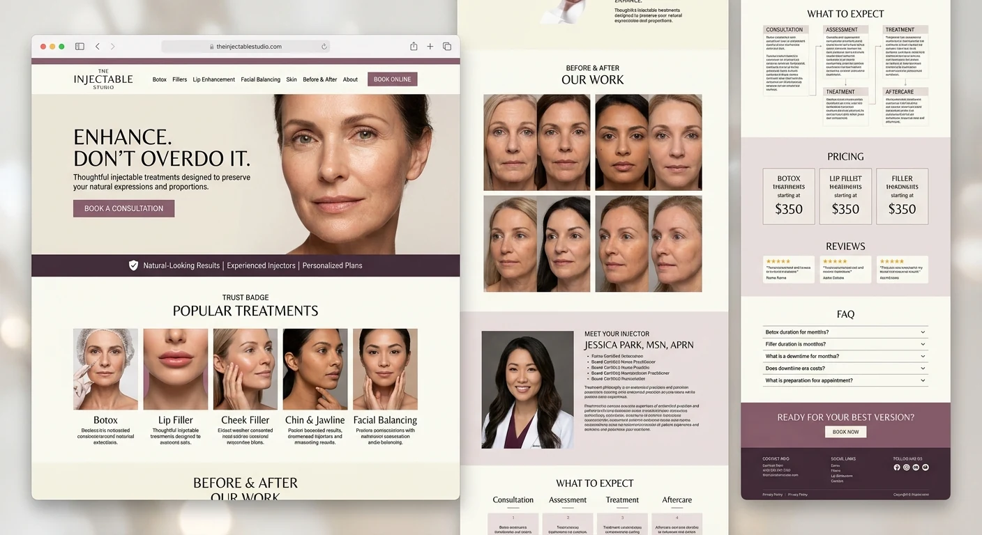 Injectables Studio website project