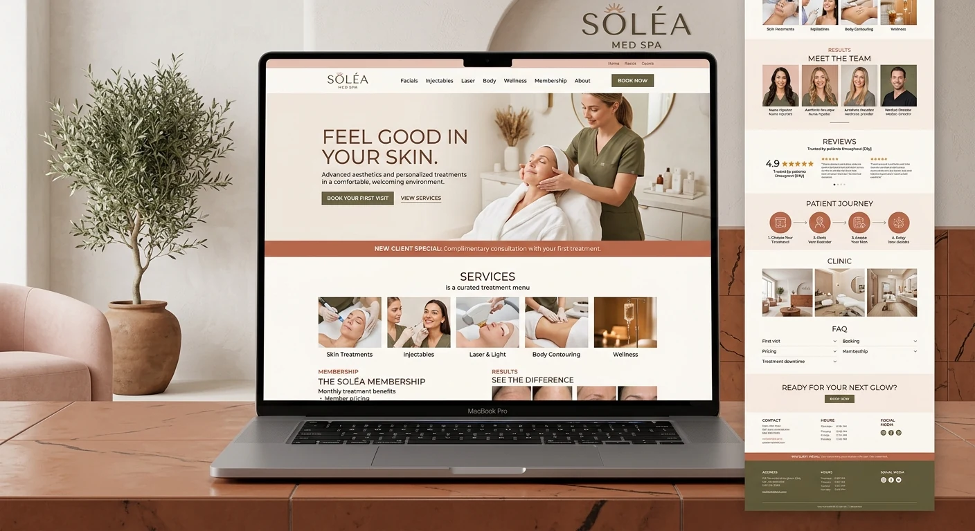 Solea Med Spa website project